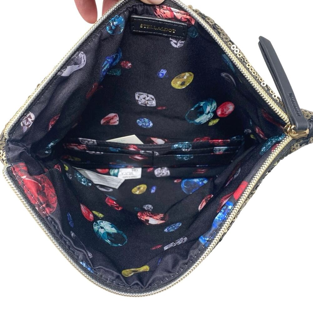 NWOT Stella & Dot margeaux sequin camo fold over clutch - Picture 6 of 8